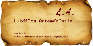 Lukács Artemíszia névjegykártya